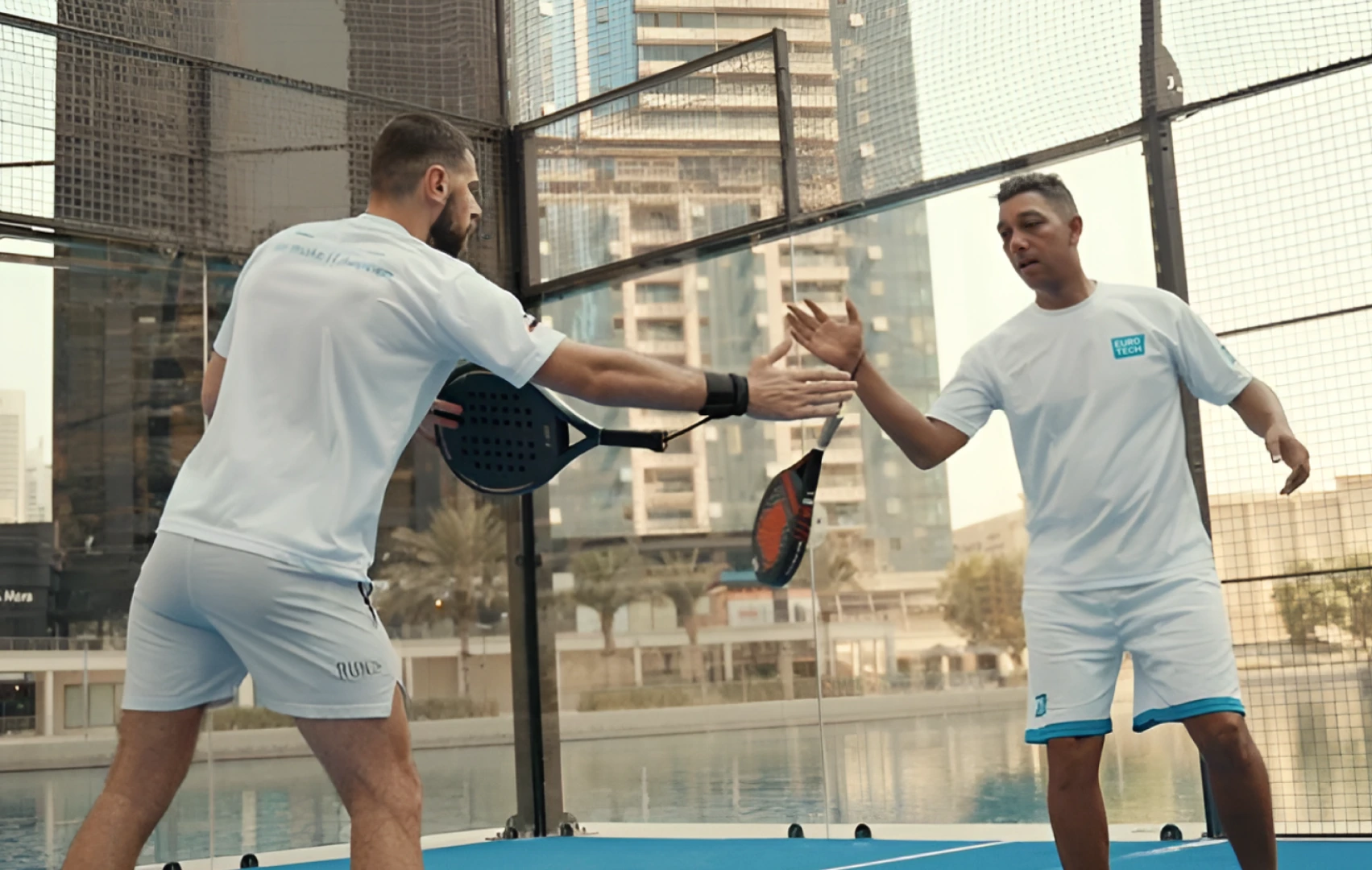 EuroTech team playing padel